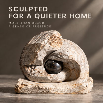 Interwoven Curves with Orb Decor Sculpture