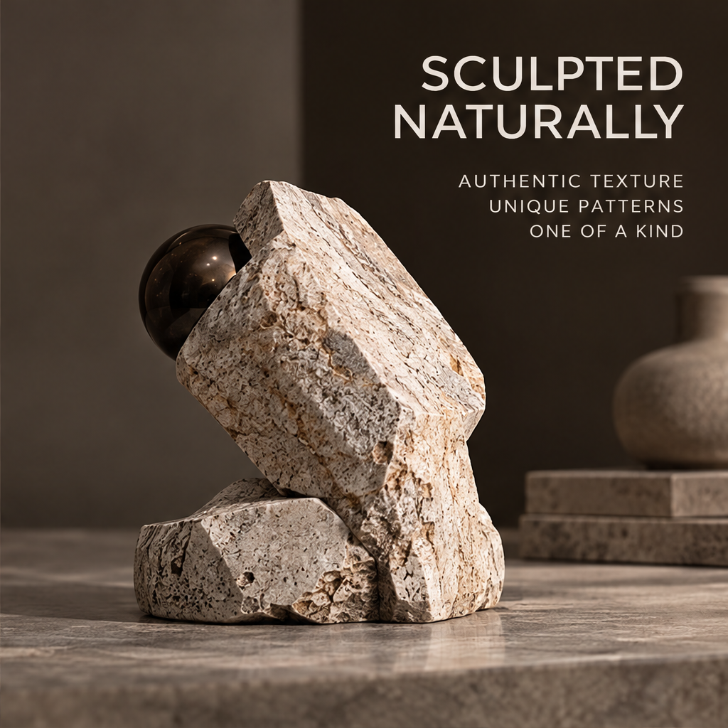 Angled Cradle and Orb Decorative Sculpture