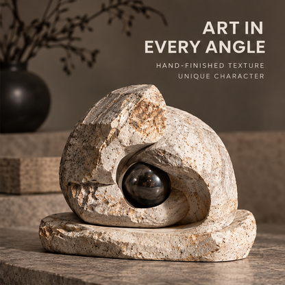 Interwoven Curves with Orb Decor Sculpture