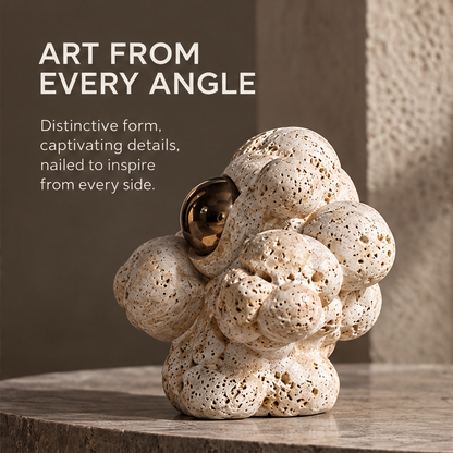 Textured Bubble Cluster with Orb Sculpture