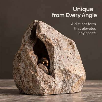 Rugged Grotto and Orb Decorative Sculpture