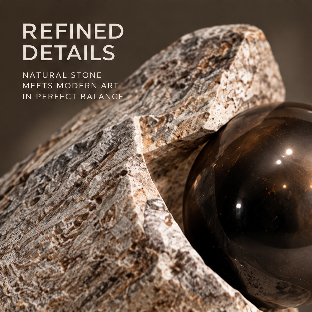 Angled Cradle and Orb Decorative Sculpture