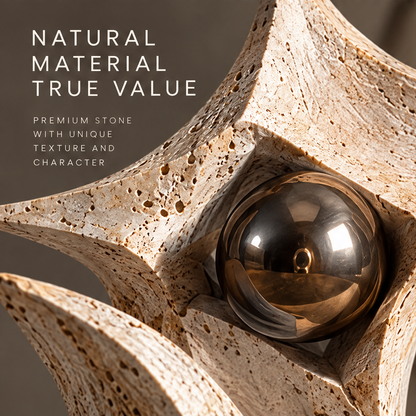 Four Point Star and Orb Abstract Sculpture