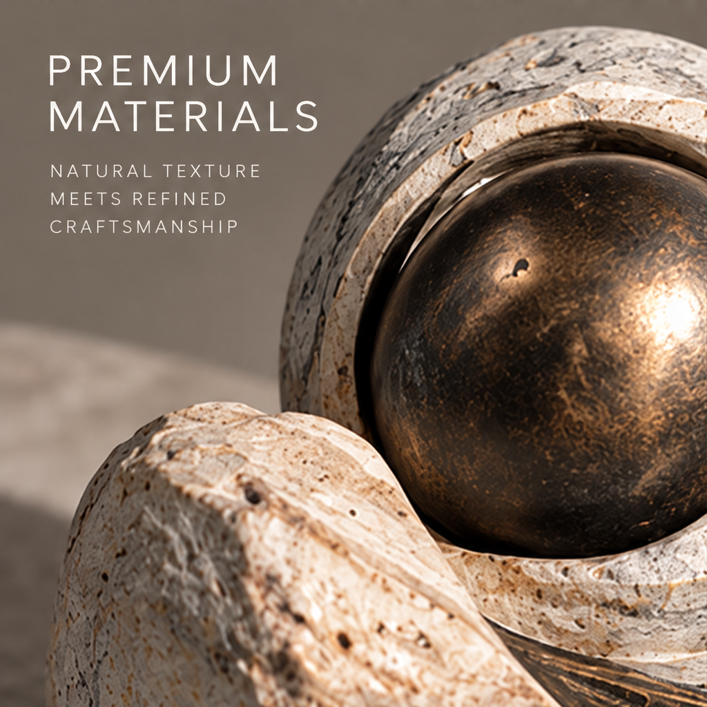 Layered Waves and Orb Decorative Sculpture