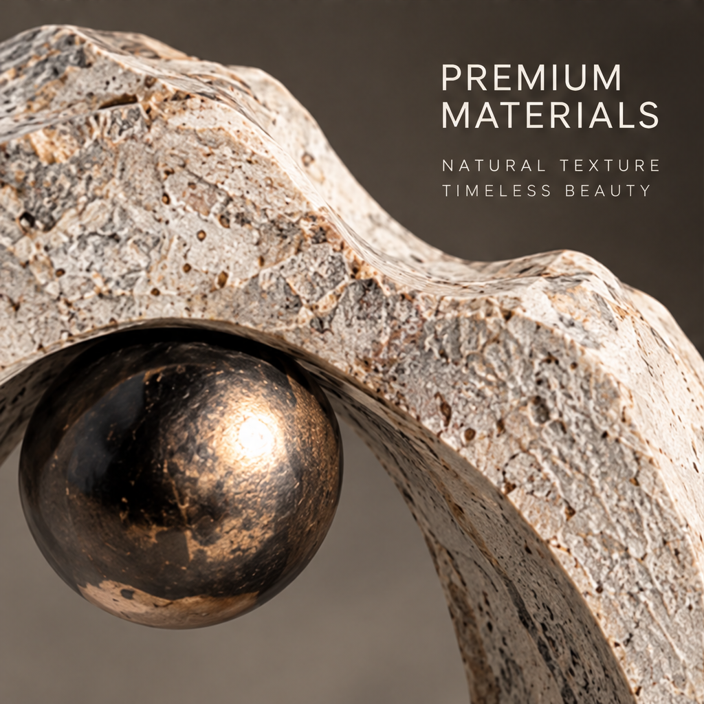 Organic Ring with Orb Decorative Sculpture