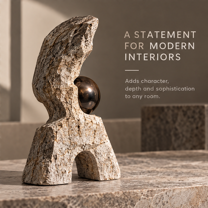 Textured Arch and Orb Decorative Sculpture