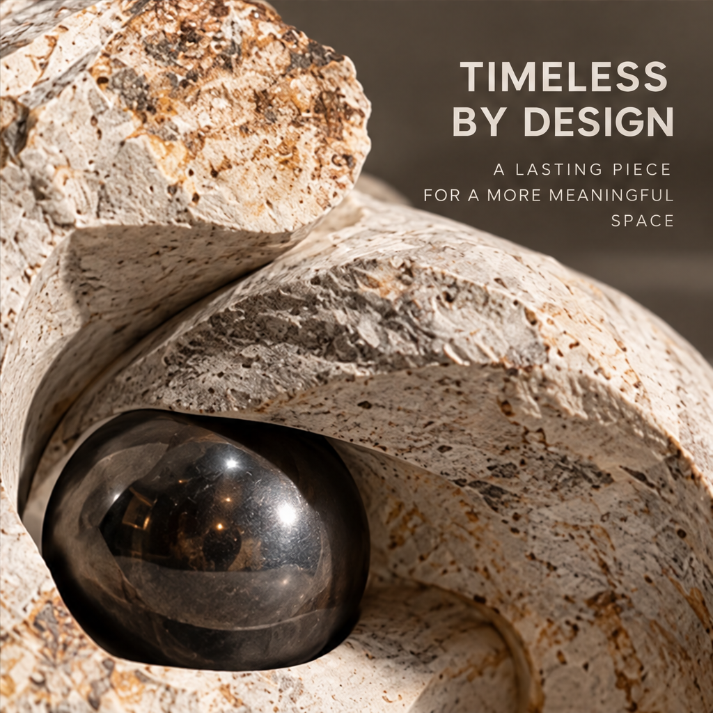 Interwoven Curves with Orb Decor Sculpture